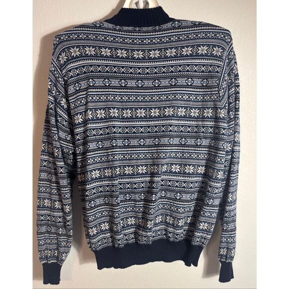 Peter Millar Sweater Mens 2XL Blue Cotton Wool Blend Winter Christmas1/4 FLAW - Picture 3 of 7